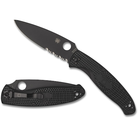 Spyderco 2023 Spyderco Reveal 8 Resilience, Lightweight Black, Black Blade Combo SPY-C142PSBBK